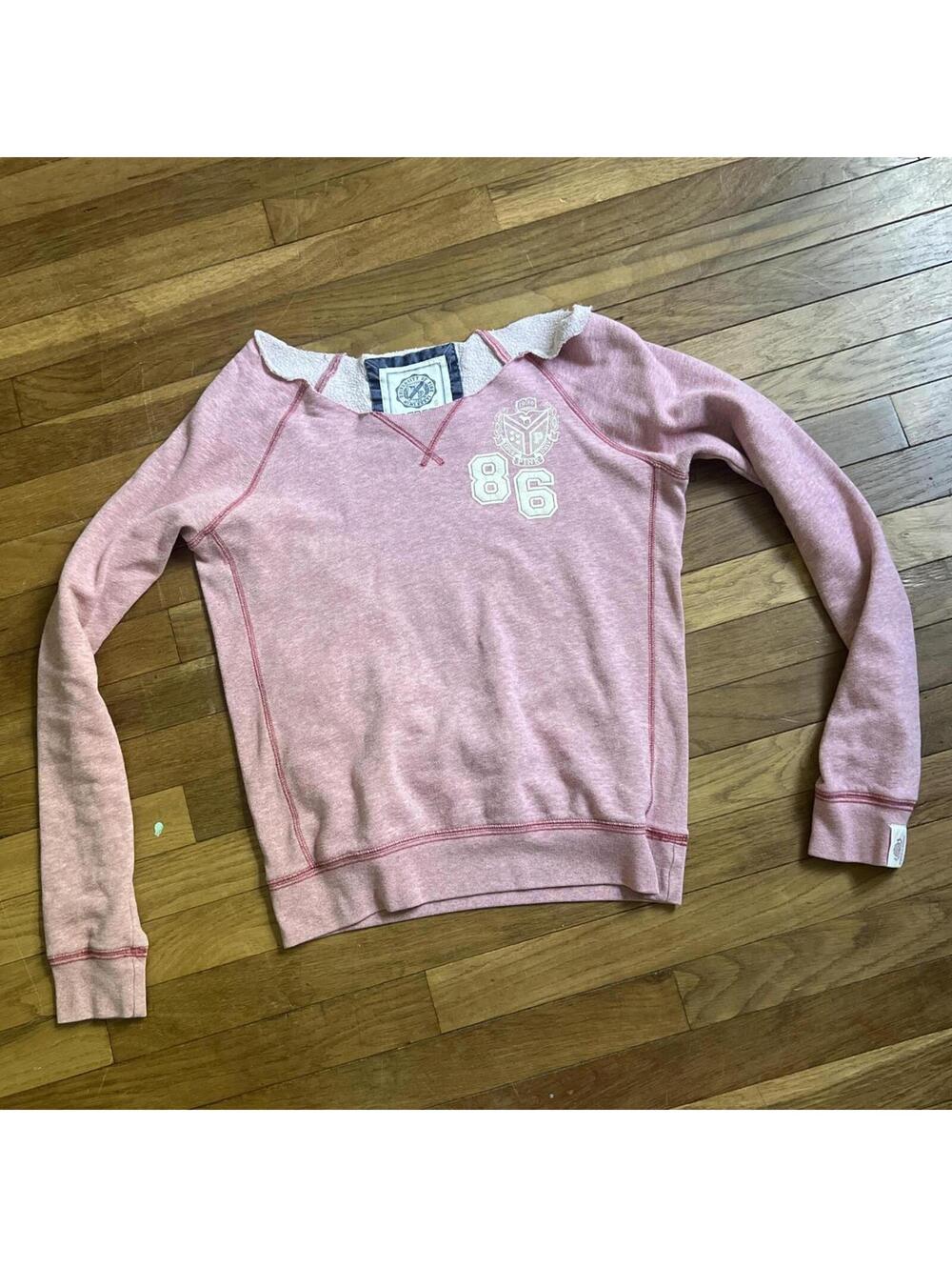 Vintage y2k PINK off the shoulder crewneck - Picture 6 of 8